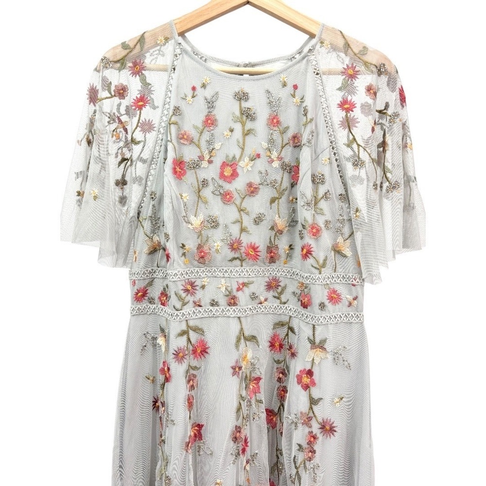 ASOS Design Bridesmaid Floral Embroidered Maxi Dress with‎ Embellishment Size 10 - Picture 6 of 12